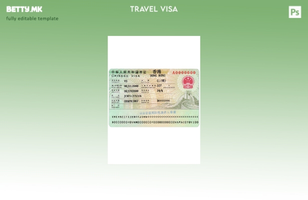 Модерен стил на шаблон за виза во Хонг Конг