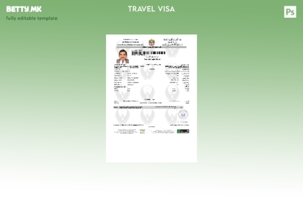 Модерен стил на шаблон за виза за ОАЕ во Word и Pdf формати, шаблон за верзија 7