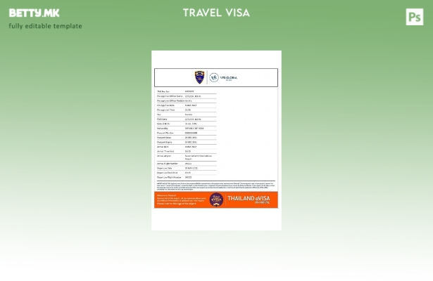 Модерен стил на шаблон за виза за Тајланд