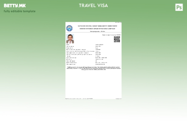 Модерен стил на шаблон за виза на Киргистан