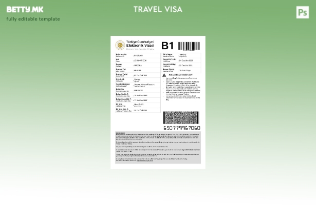 Модерен стил шаблон за Турција и виза во шаблон за формати Word и Pdf