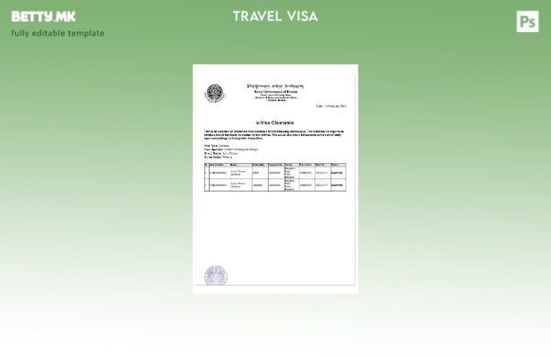 Модерен стил шаблон за виза Бутан и