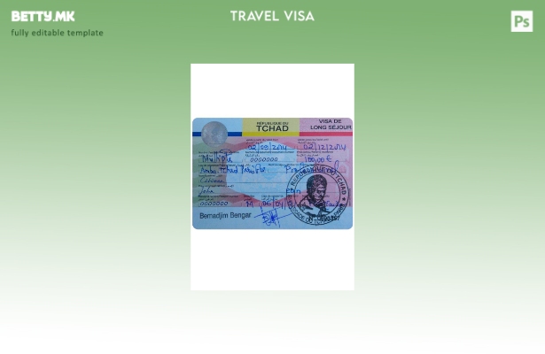 Модерен стил шаблон за виза во Чад