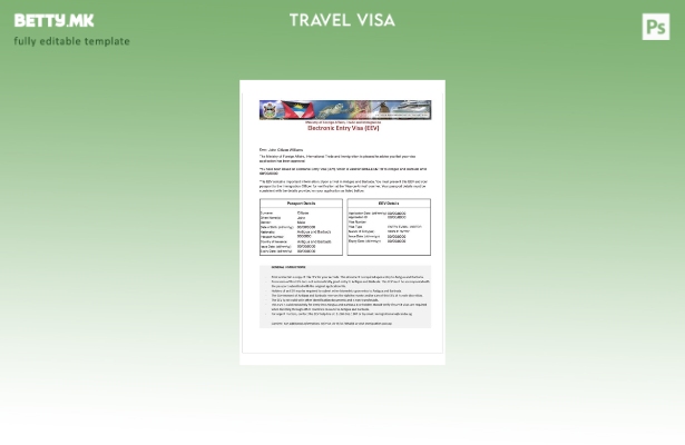 Модерен стил шаблон за виза за Антигва и Барбуда