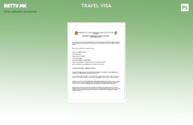 Модерен стил шаблон за виза за Шри Ланка