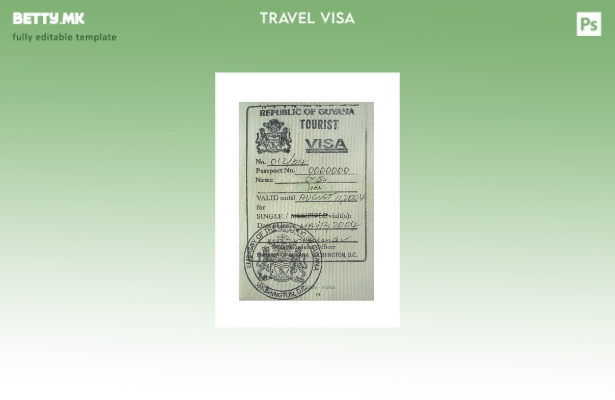 Модерен стил шаблон за виза за печат од Гвајана