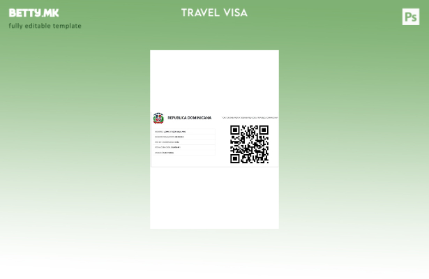 Модерен стил шаблон за виза на Доминиканската Република