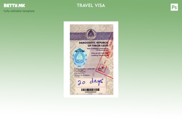 Модерен стил шаблон за виза на Тимор источниот дел