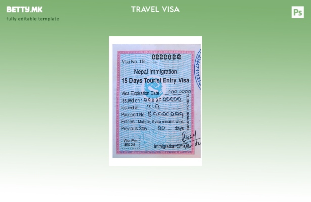 Модерен стил шаблон за влезна виза во Непал