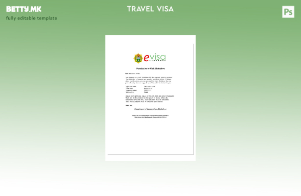 Модерен стил шаблон за електронска виза за патување Зимбабве