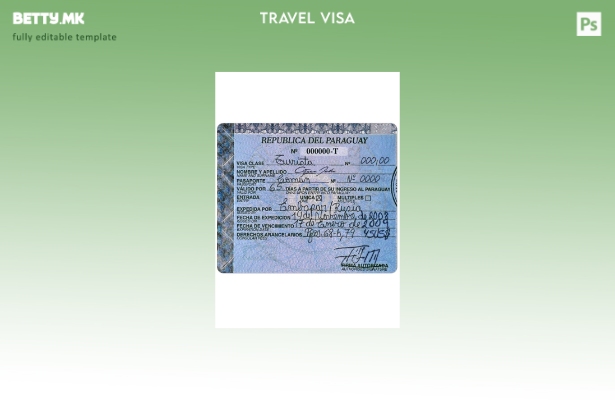 Модерен стил шаблон за парагвајска виза
