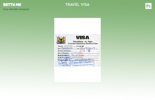 Модерен стил шаблон за патна виза Нигер