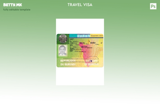Модерен стил шаблон за патна виза во Бурунди