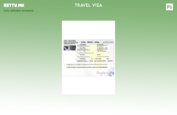 Модерен стил шаблон за патна виза за Босна и Херцеговина