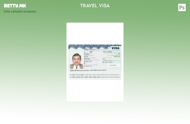 Модерен стил шаблон за патна виза за Уругвај