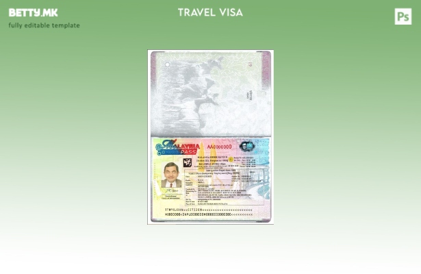 Модерен стил шаблон за повеќекратна виза за Малезија