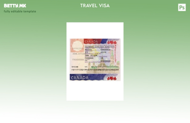 Модерен стил шаблон за сегашна виза за патување во Канада