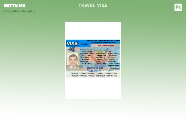 Модерен стил шаблон за туристичка виза Конго