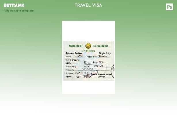 Модерен стил шаблон за туристичка виза на Сомалиленд