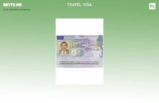 Модерен стил шаблон за хрватска шенген виза