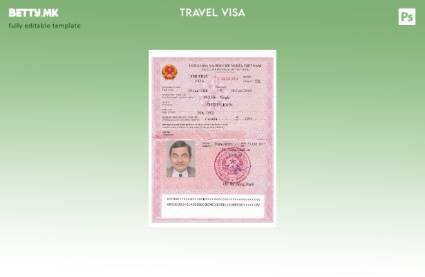Модерен стил Vietam шаблон верзија за дискреционо отсуство за туристичка виза (D