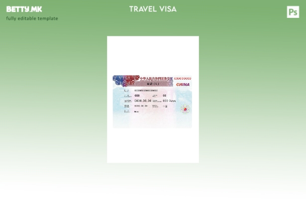 Модерен стилски шаблон за присутна виза за Кина