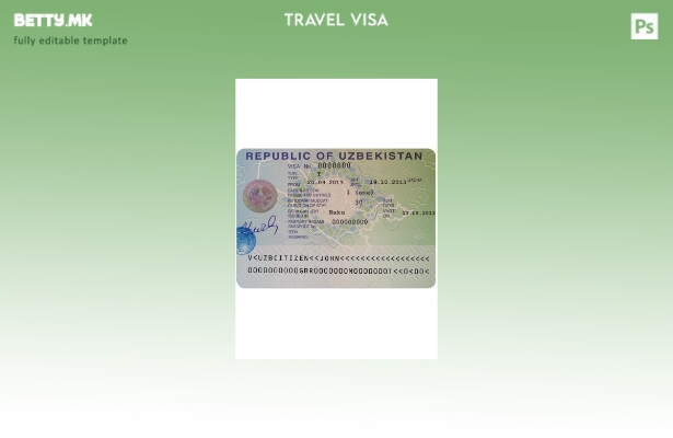 Узбекистански шаблон за виза во модерен стил