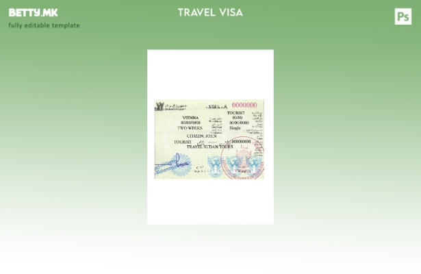 Шаблон за верзија на виза за патување во Судан во модерен стил