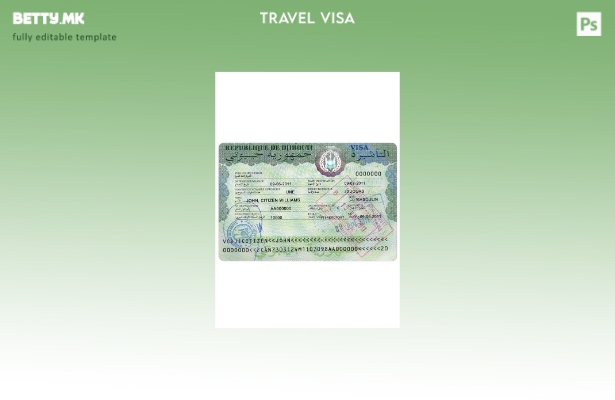 Шаблон за виза за Џибути во модерен стил