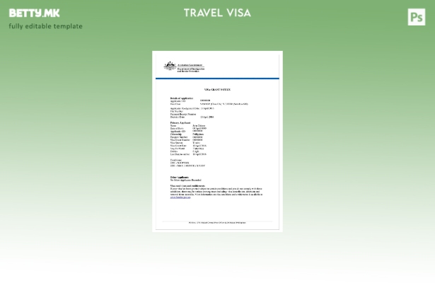 Шаблон за виза за Австралија во модерен стил