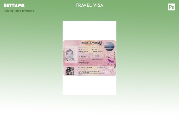 Шаблон за виза за Ангола во модерен стил