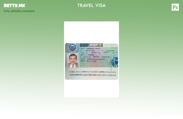 Шаблон за виза за Белгија во модерен стил