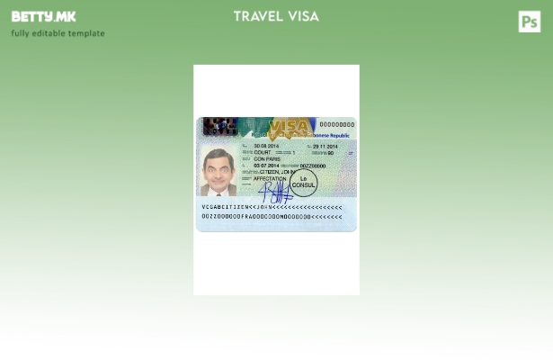 Шаблон за виза за Габон во модерен стил