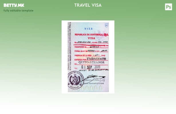 Шаблон за виза за Гватемала во модерен стил