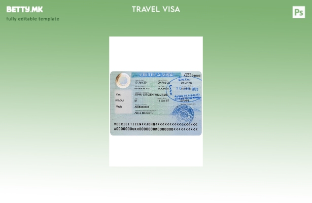 Шаблон за виза за Еритреја во модерен стил