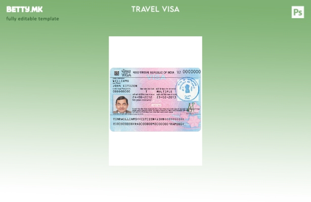 Шаблон за виза за Индија во модерен стил