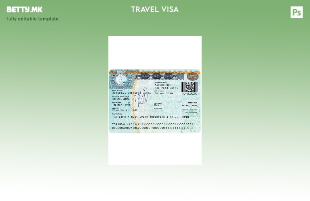 Шаблон за виза за Индонезија во модерен стил