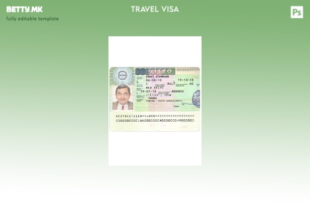 Шаблон за виза за Италија во модерен стил