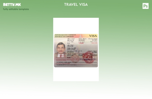 Шаблон за виза за Камерун во модерен стил