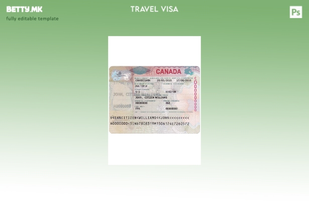 Шаблон за виза за Канада во модерен стил