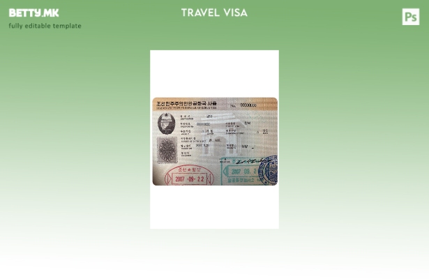 Шаблон за виза за Кореја во модерен стил