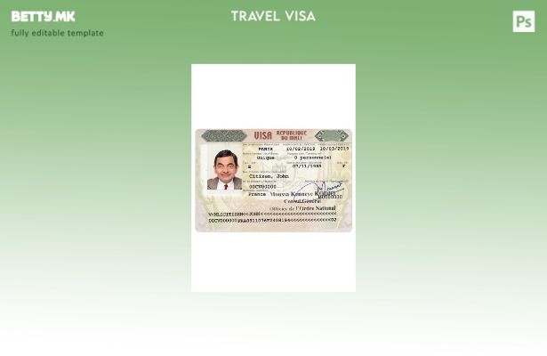 Шаблон за виза за Мали во модерен стил