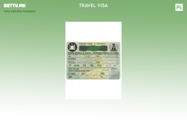 Шаблон за виза за Нигерија во модерен стил