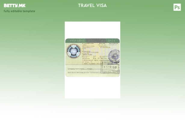 Шаблон за виза за Украина во модерен стил