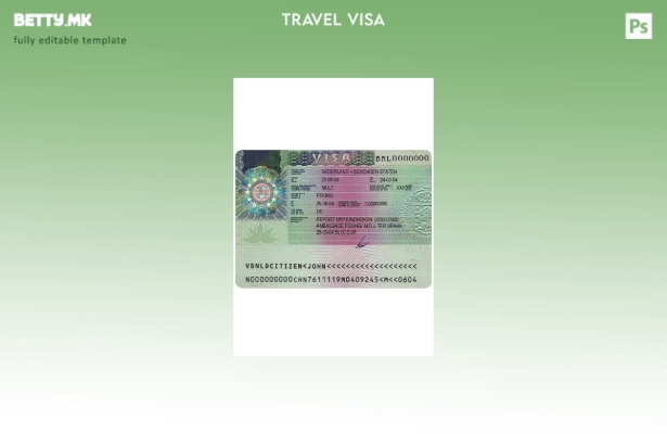 Шаблон за виза за Холандија во модерен стил