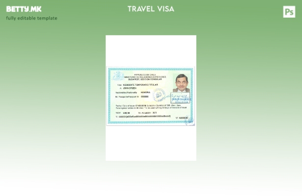 Шаблон за виза за Чиле во модерен стил