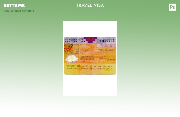 Шаблон за виза за Швајцарија во модерен стил