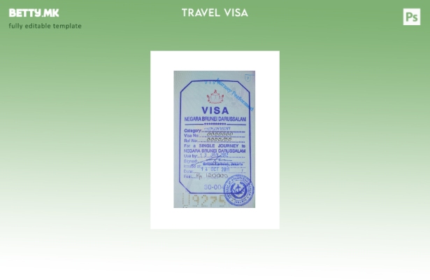 Шаблон за виза за печат на Брунеи во модерен стил