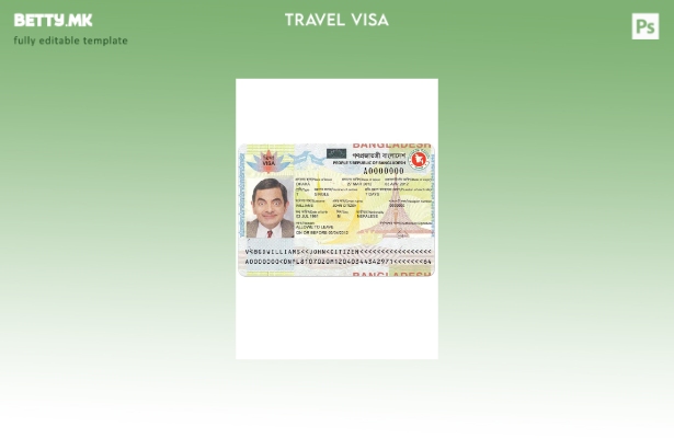 Шаблон за виза од Бангладеш во модерен стил