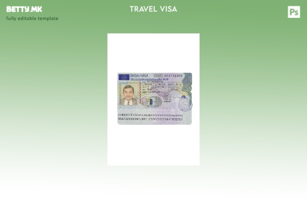 Шаблон за патна виза за Бугарија во модерен стил